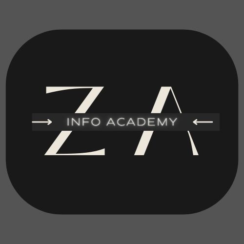 "Zahid Info Academy" is a text-based logo that consists of the name of an educational institution. The text is bold and black, with "Zahid" written in capital letters and "Info Academy" in smaller letters below it. The logo is set against a white background.